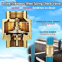 Vista 5 de Boltigen 2 unidades de 1 pulgada NPT hembra con rosca resorte válvula de retención, válvula de retención no retorno de una vía horizontal vertical
