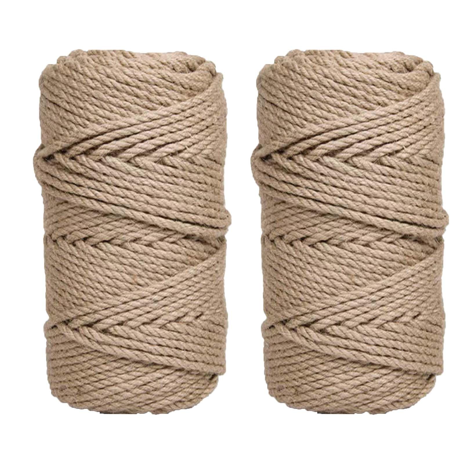 5mm Thick Jute Twine String, 328ft Natural Garden String Jute Twine for Making Hand Woven Items Securing Items Decorating for Halloween Christmas Birthday Gift Wrapping