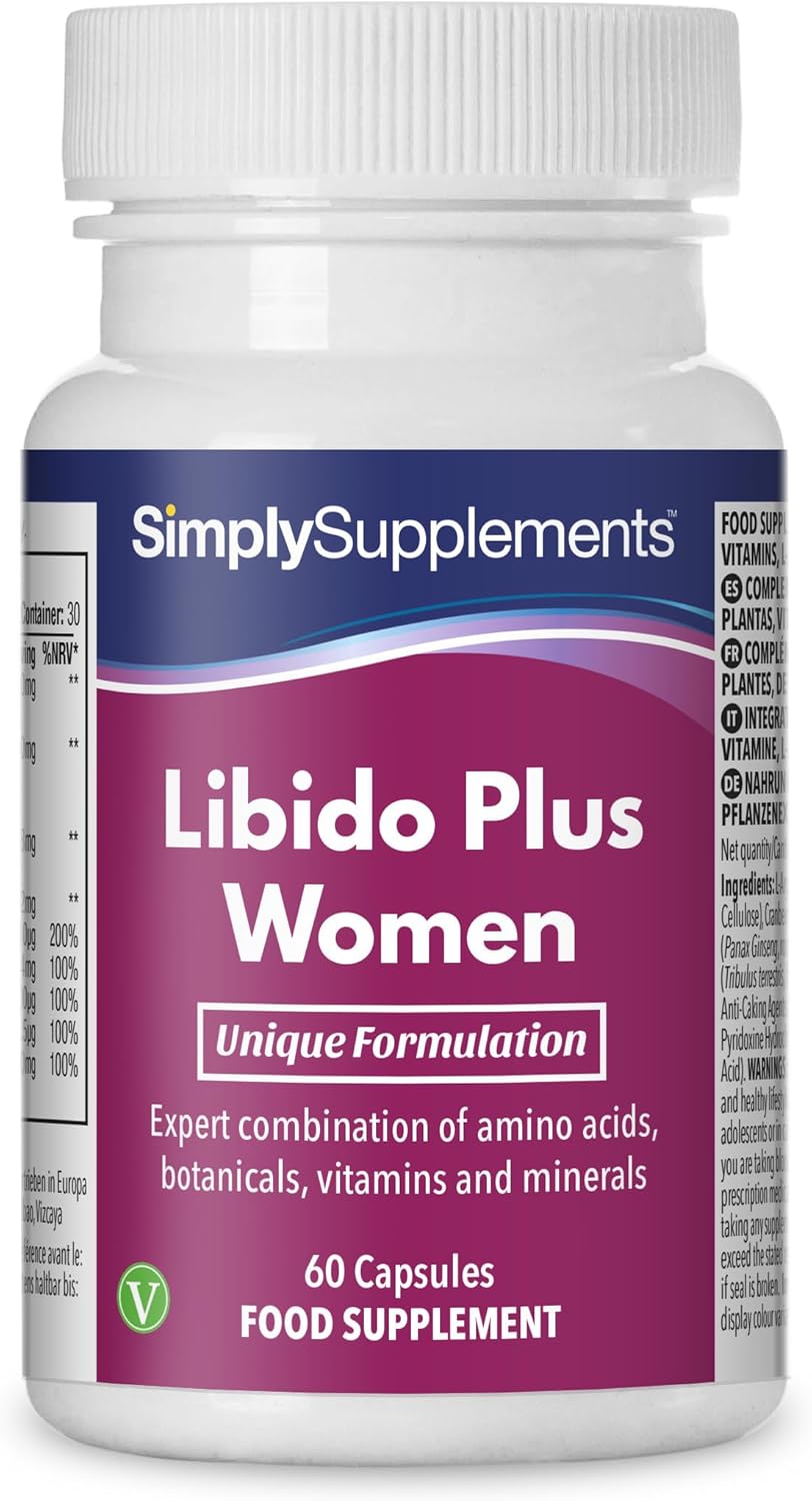 Libido Plus - 60 Gélules - Adapté aux Végétariens - jusqu'à 1 mois de Bienfaits - SimplySupplements