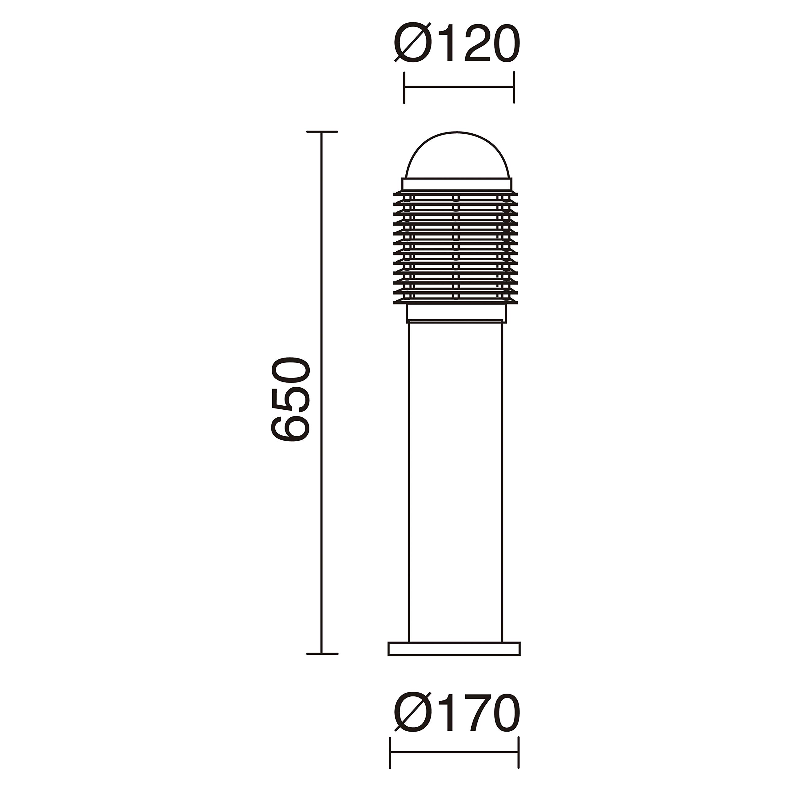 Lampioncino da esterno SIROCO (H.65cm), uso esterno IP44, faro da giardino in alluminio ideale per sentieri, camminamenti, aree verdi, E27 14W, antracite