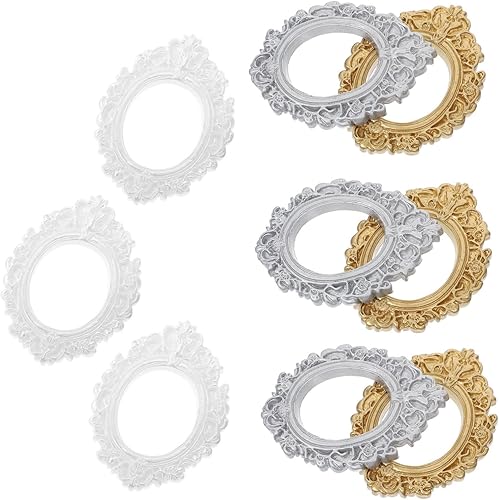 Miniatura 5 de EXCEART 18 pcs Phone Picture Oval Photography Doll Frames Vintage Furniture Miniature Photo Embellishments House Style Props Crafts Hotel Tiny Case