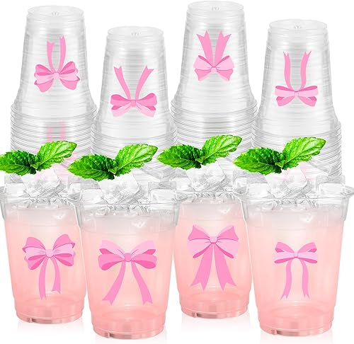 Miniatura 39 de ABURRORI 50 piezas de vasos de plástico groovy de 12 oz, decoraciones de fiesta boho con flores de margarita desechables, vasos de plástico