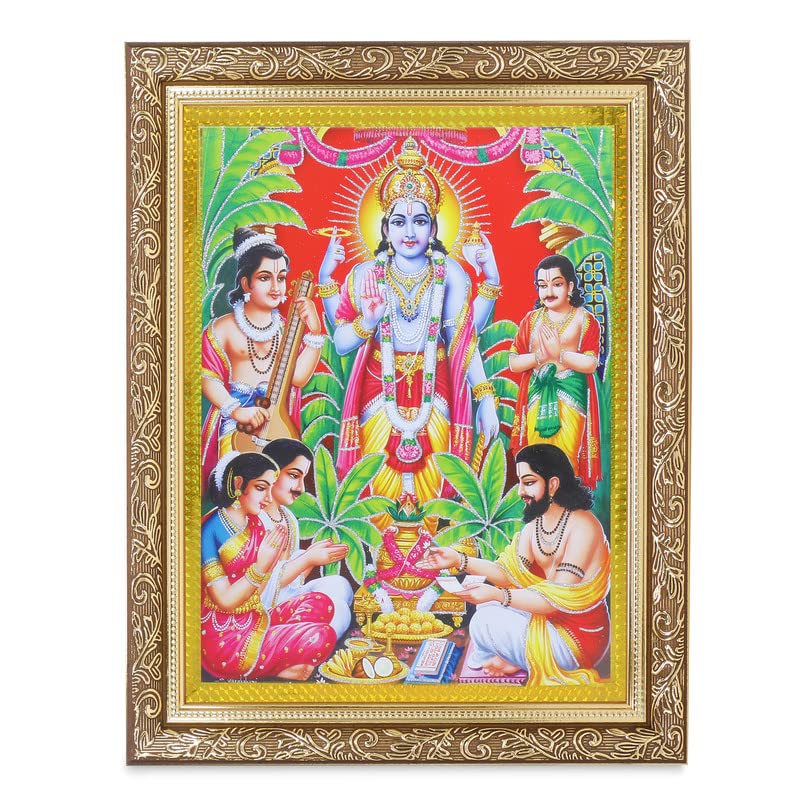 Grand cadre photo Satayanarayan Swami cadeau bénédiction