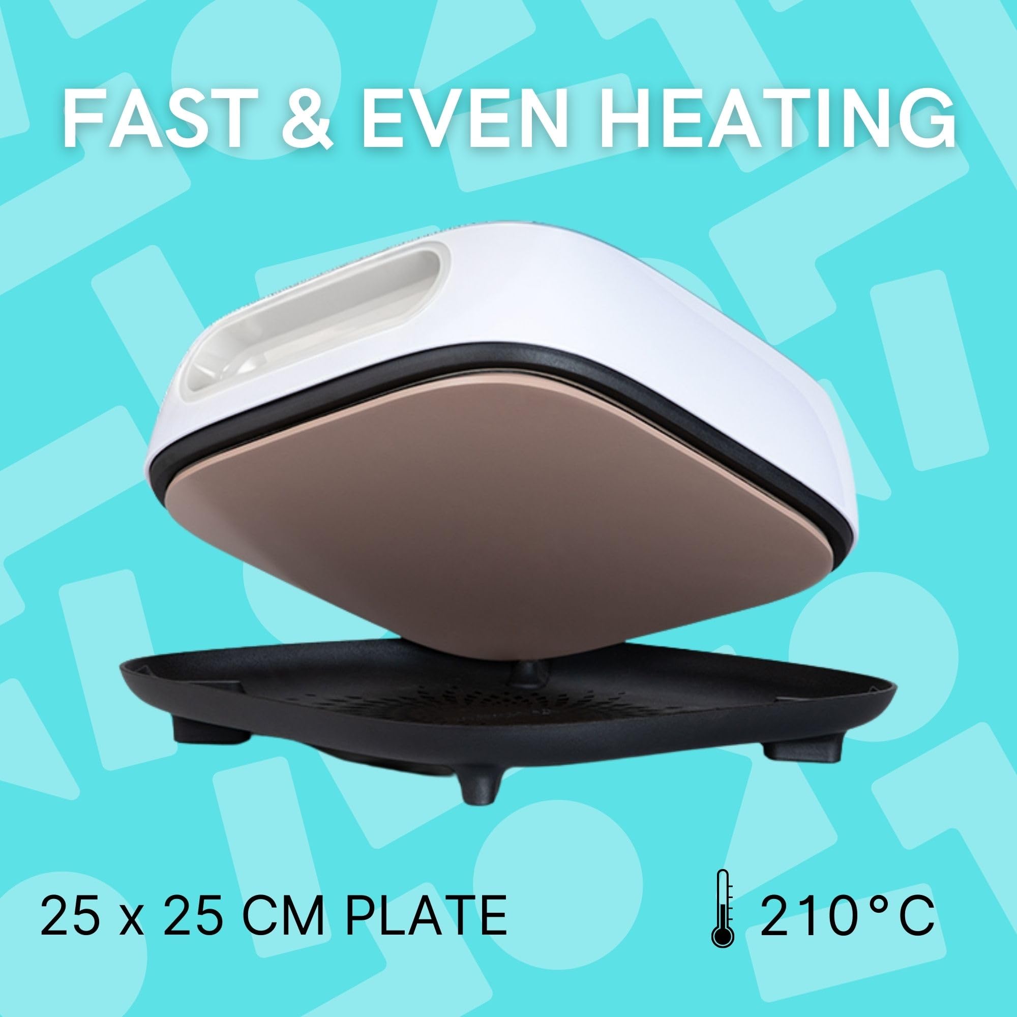 LOKLIK Impress Easy - Máquina de impresión de camisetas para impresión por sublimación con placa grande de 25 cm, máquina de prensa de calor de vinilo de transferencia de calor, perfecta para