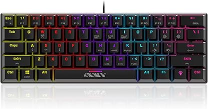 SpinBot Rage MK61 Mechanical Keyboard - Ultra-Compact 60% Layout | Tactile Blue Switches | Dynamic Multicolor RGB Lighting