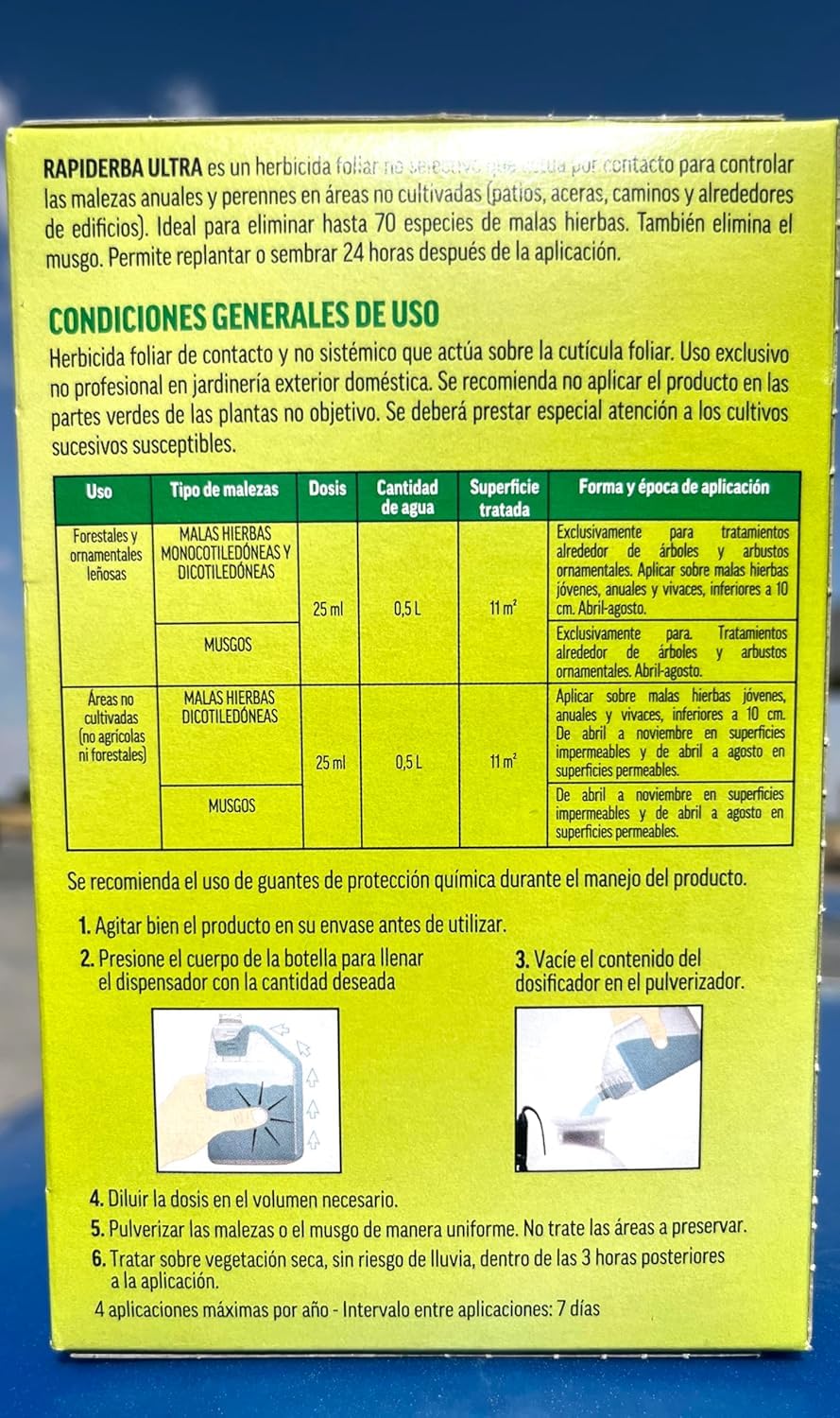 Herbicida total roundup de 250 ml. Control de Malas Hierbas De rápida y total eficacia, Sin residuos