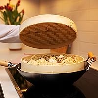 Vista 6 de Joyce Chen - Recipientes para cocinar al vapor de bambú, 2 niveles, 25,4 cm