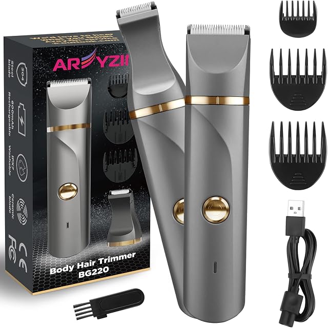Electric Balls Trimmer Men USB Rechargeable Ball Shaver for Men Body Trimmer Men for Arms Legs Underarms,Replaceable Snap-in Ceramic Blades IP7X Washable Head,Wet and Dry Use