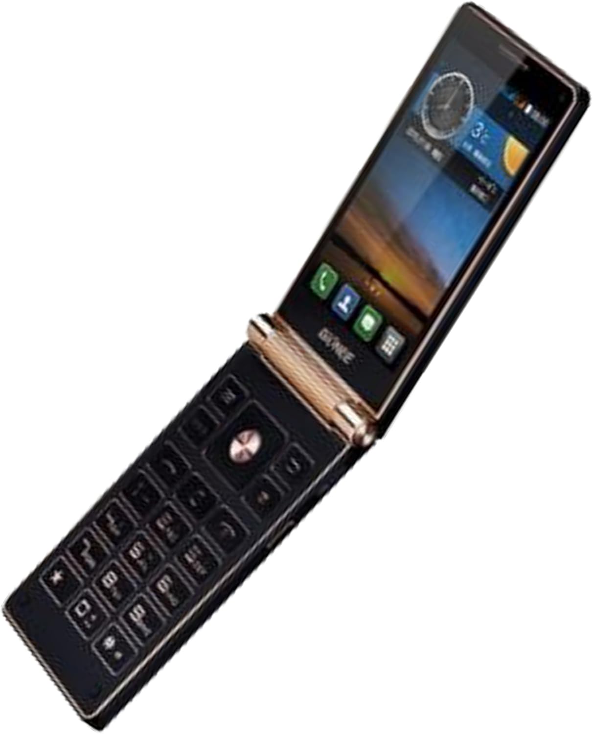 Gionee W909 Flip Smartphone open, angled view