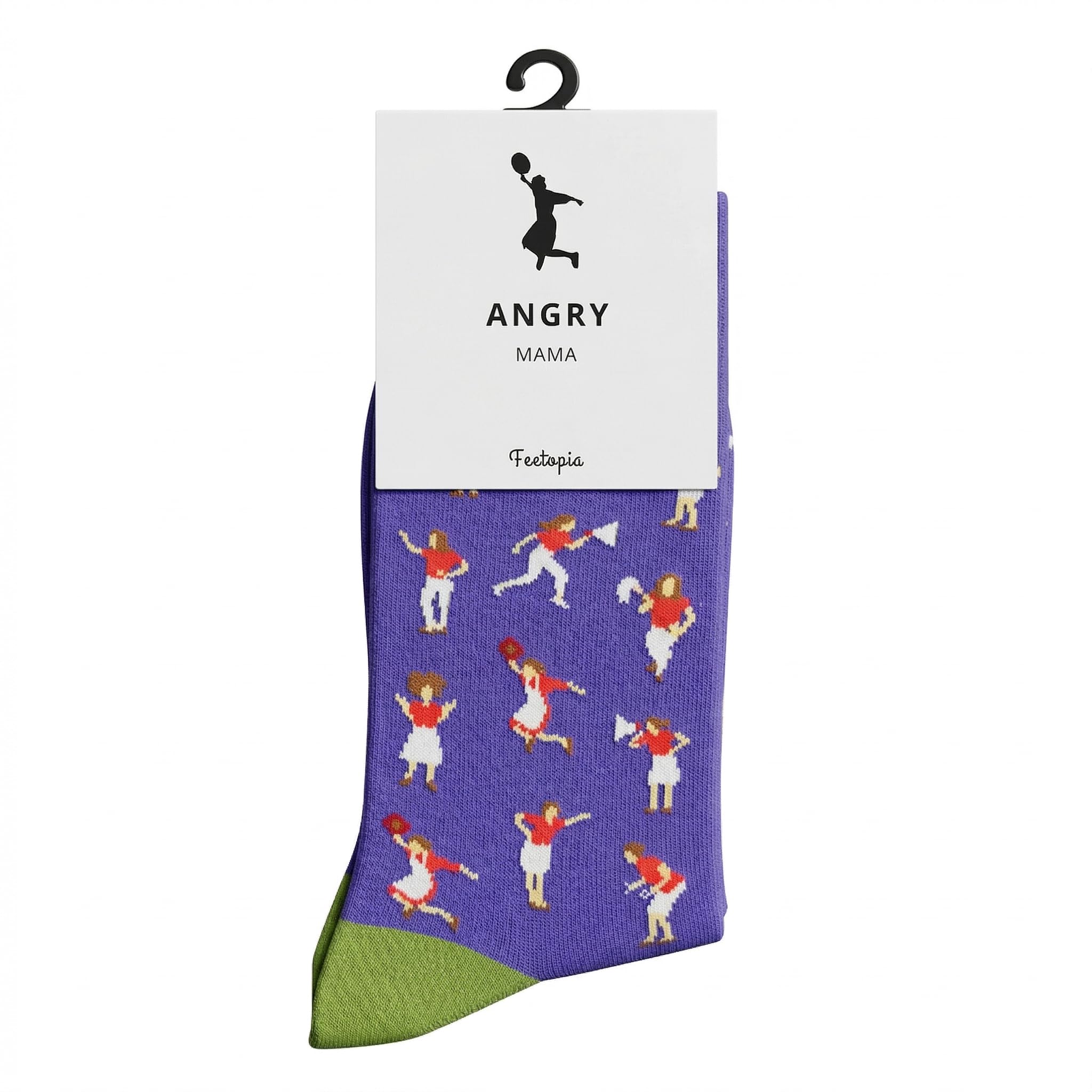 feetopia Funny Angry Mama Socks for Women, Novelty Cotton Crew Socks with Love You Forever Secret Message, Hilarious Mother's Day, Birthday, Christmas Gag Gifts for Mom, Fits US Size 7-10