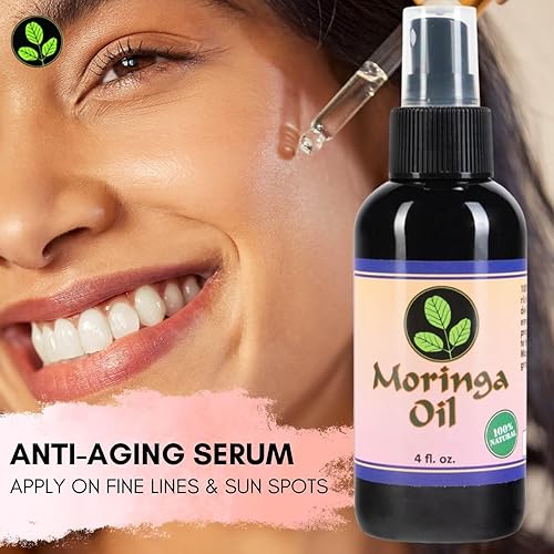 Miniatura 5 de Aceite de moringa, 100% puro, prensado en frío, aceite de moringa de 4 onzas, comestible de grado alimenticio, uso para rejuvenecer e hidratar cara,
