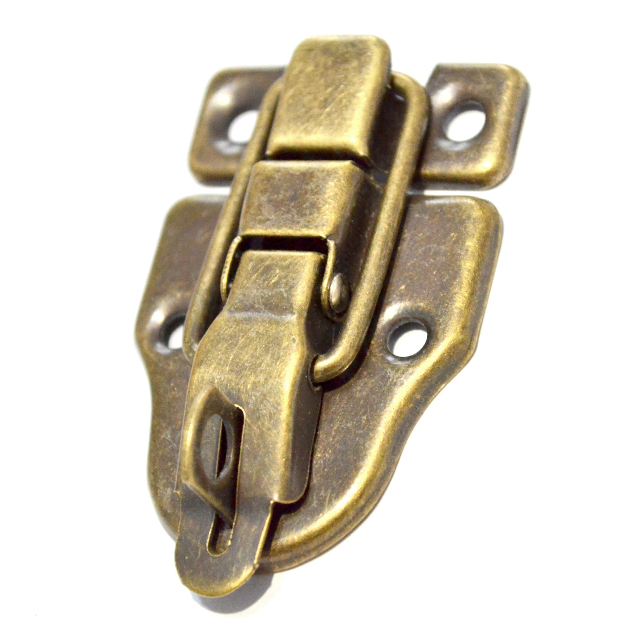 5 PCS Antique Bronze Latch Hasps Vintage Locks Decorative Brass