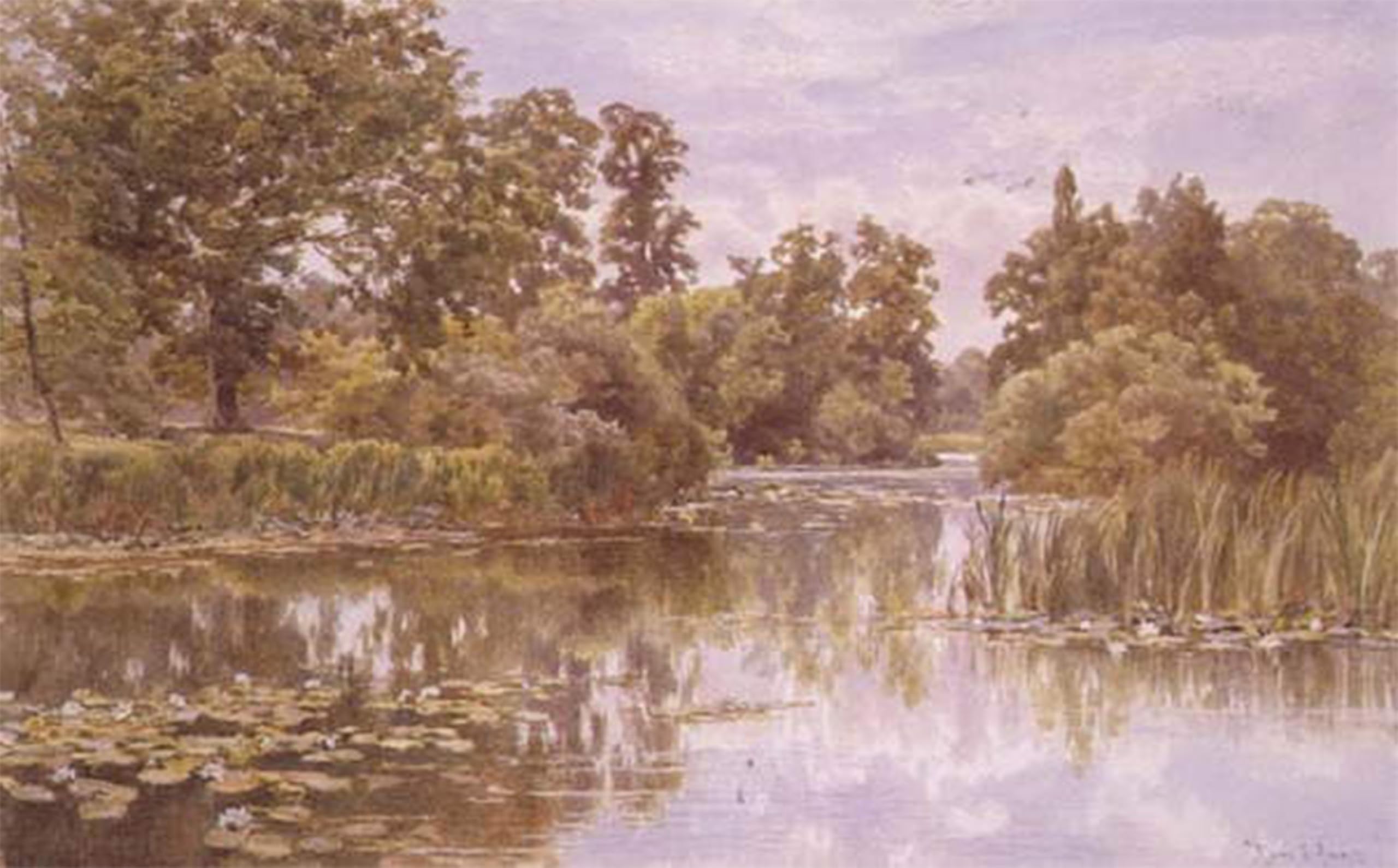 Posteriik No Frame Famous Animal Posters Vintage Picture A Quiet River By H Hunn Modern Wall Decor For Home Decor 60X90cm