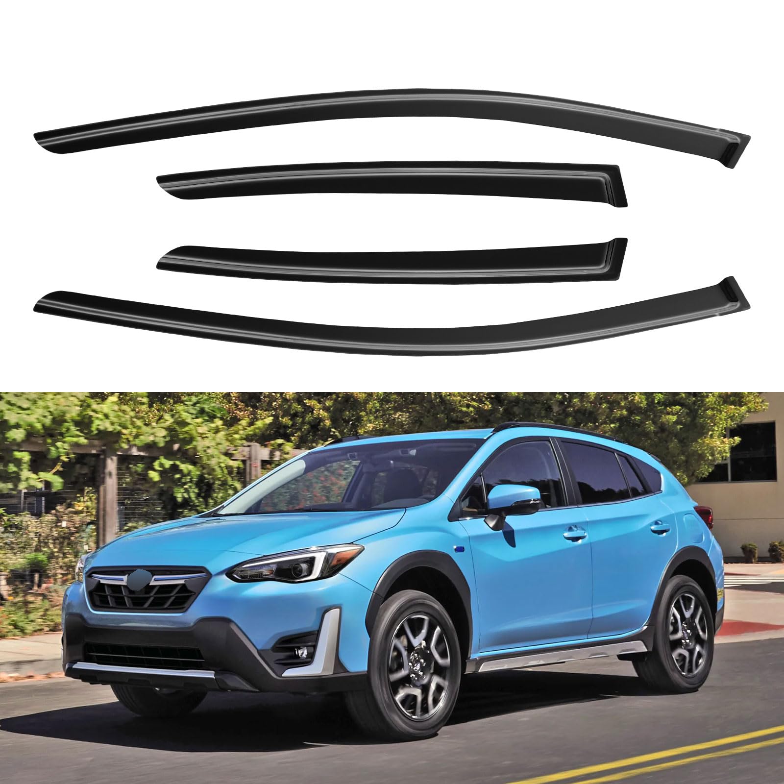 Window Visors Rain Guards for 2018-2023 Subaru Crosstrek &amp; 17-23 Impreza | Out-Channel Window Vent Wind Deflectors Visors Shades Protectors for 18-23 Subaru Crosstrek &amp; 17-23 Subaru Impreza