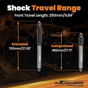 maXpeedingrods 0.5-2.5 Front Shocks for Jeep Wrangler JK JKU 2007-2018