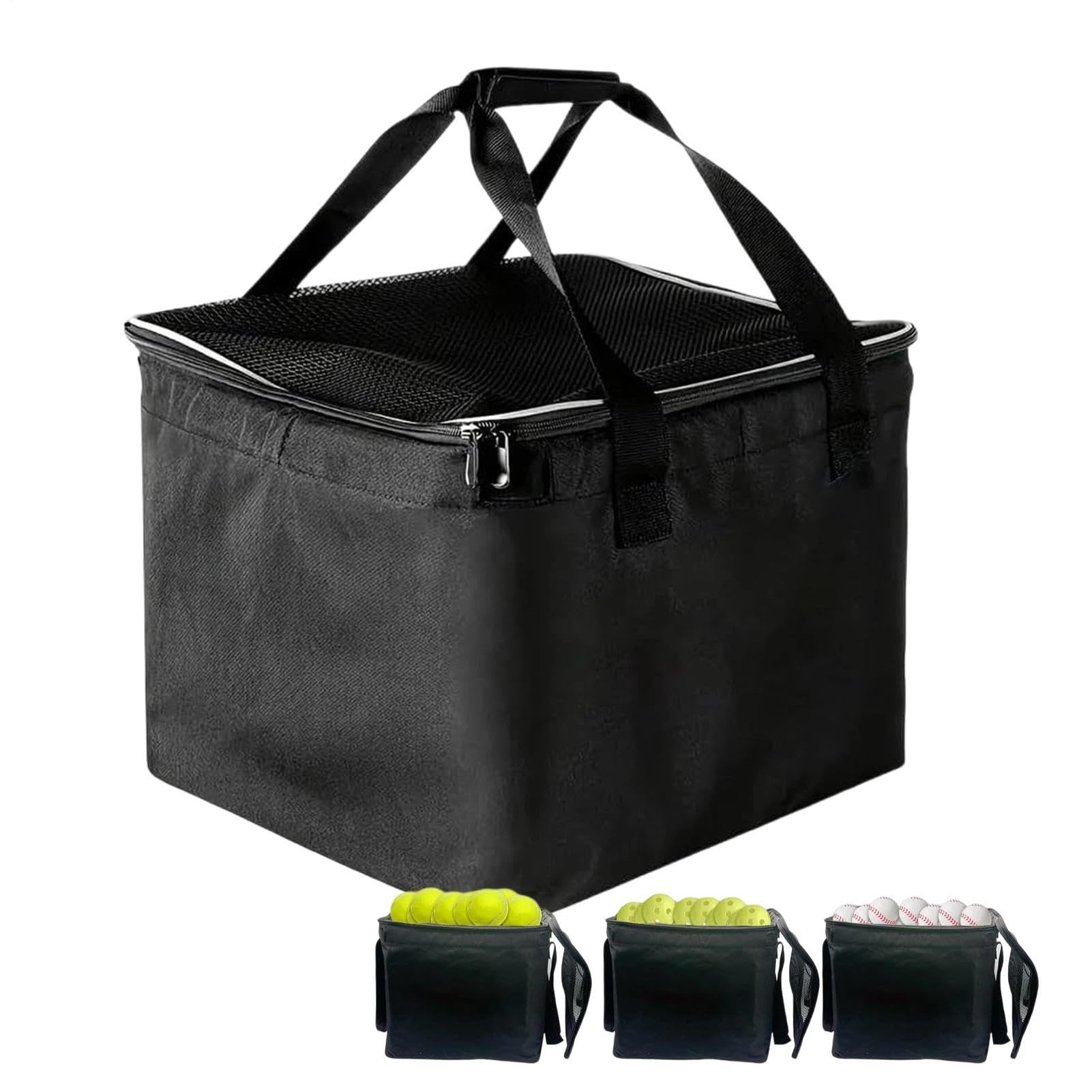 Sac de tennis grande capacité pliable, bac à balles portable pour ramassage rapide, organisateur d'entraînement intérieur extérieur, résistant