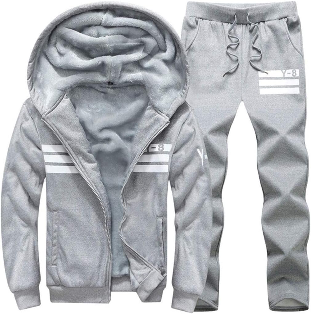 Men's 2 Piece Outfits Casual Track Suit Jacket+ Pants Jogger Set