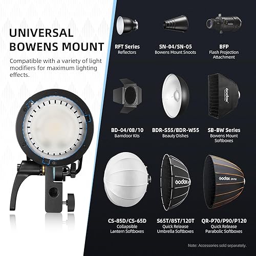 Vista 26 de GODOX AD400 Pro AD400Pro - Luz estroboscópica para exteriores, 400 W TTL portátil Flash Monolight, 390 estallidos de potencia completa, 0.01-1s