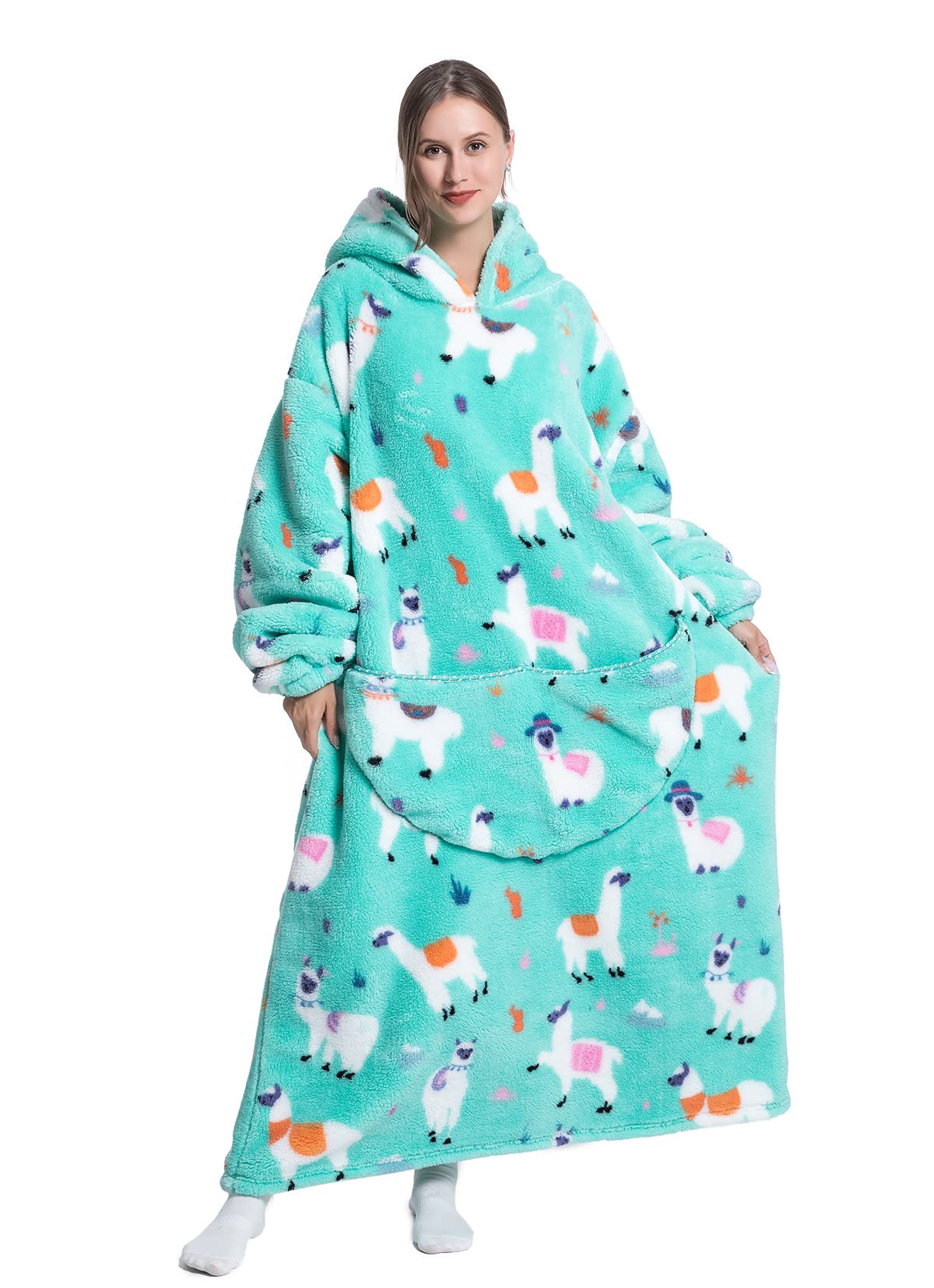Aisbo Sherpa Hoodie deken met mouwen, oversized draagbare