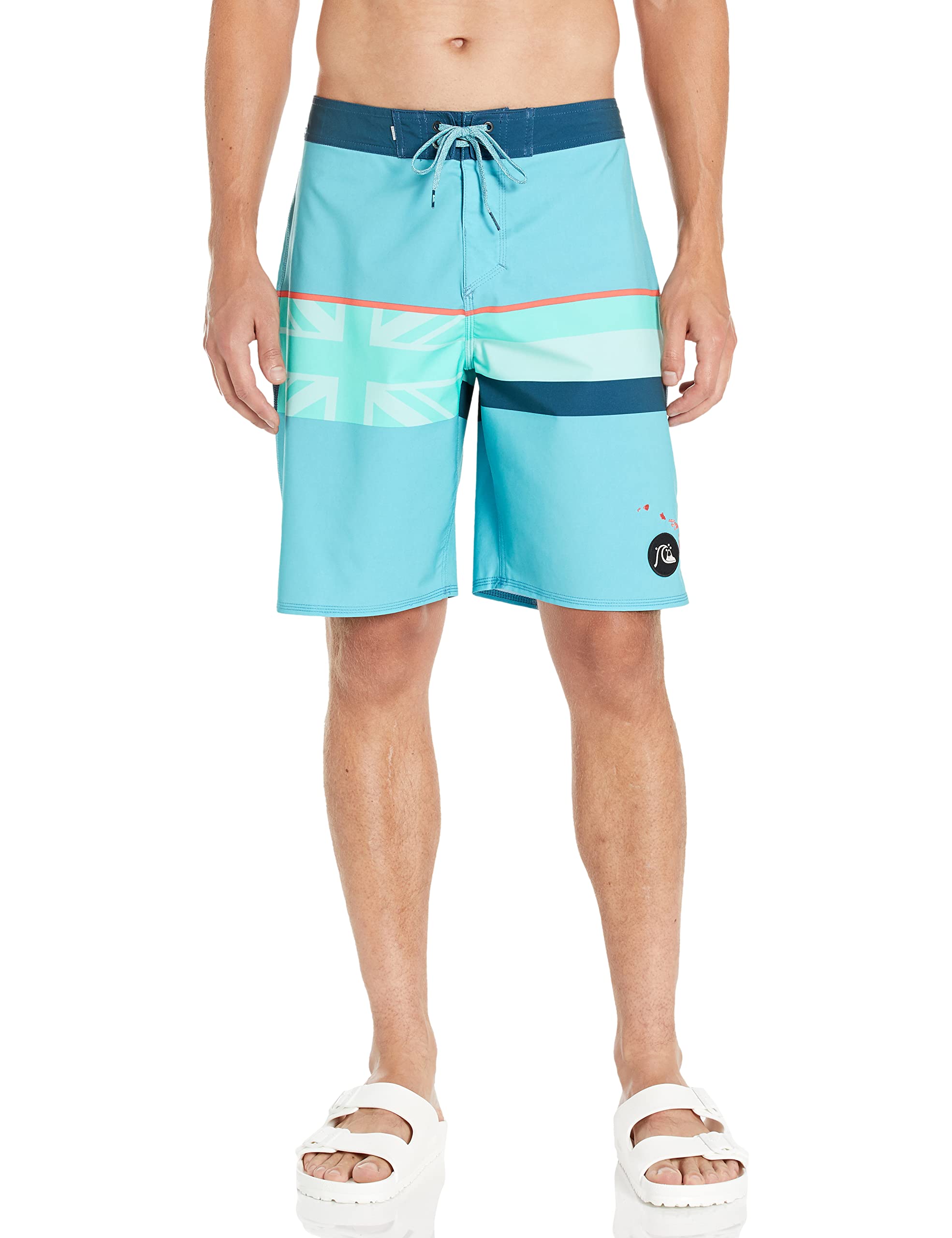 Quiksilver Męskie kąpielówki surfingowe z wyblakłymi paskami, 20 szortów, niebieski (Delph Blue), 5, Delph Blue