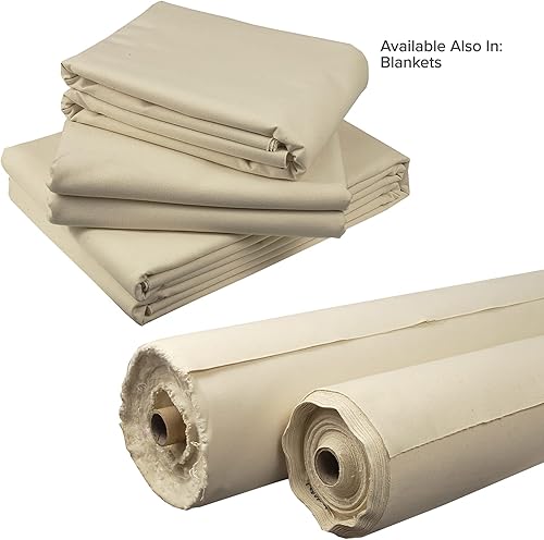 Miniatura 4 de Creative Mark Rollo de lona de algodón sin imprimación de pato de lujo, rollo de doble relleno #15 de 15 onzas, 72 pulgadas x 30 yardas, textura de