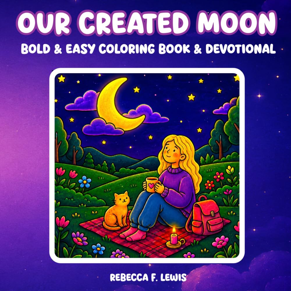 Our Created Moon: Bold & Easy Coloring Book & Devotional