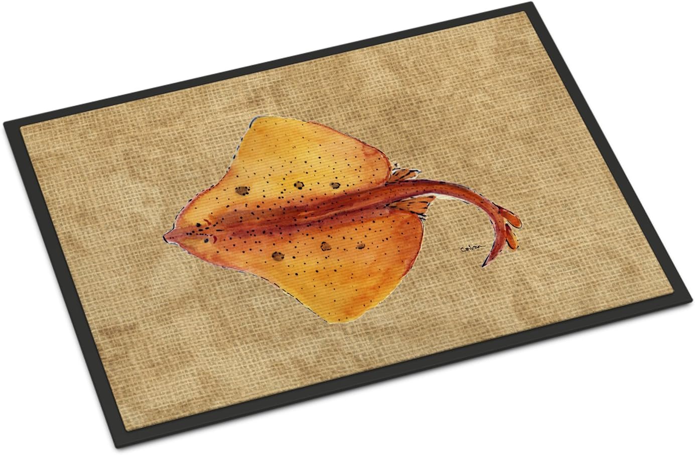 Caroline's Treasures 8815JMAT Blonde Ray Stingray Doormat 24x36 Front Door Mat Indoor Outdoor Rugs for Entryway, Non Slip Washable Low Pile, 24H X 36W