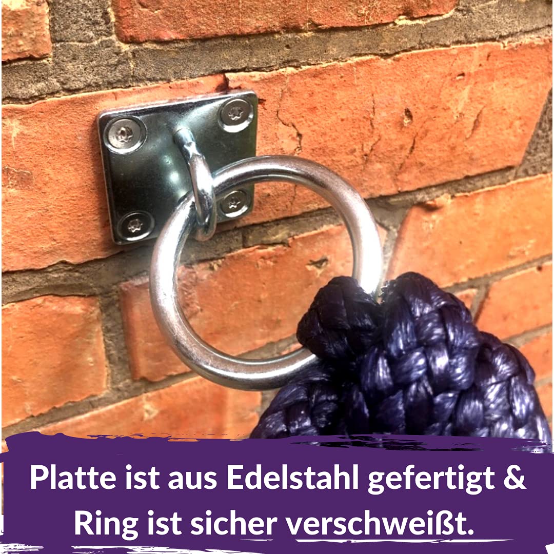Connecting ring, tying horse, cattle, fixing hook for screwing eye plate, solid stainless steel (1 x connector) - Image 3