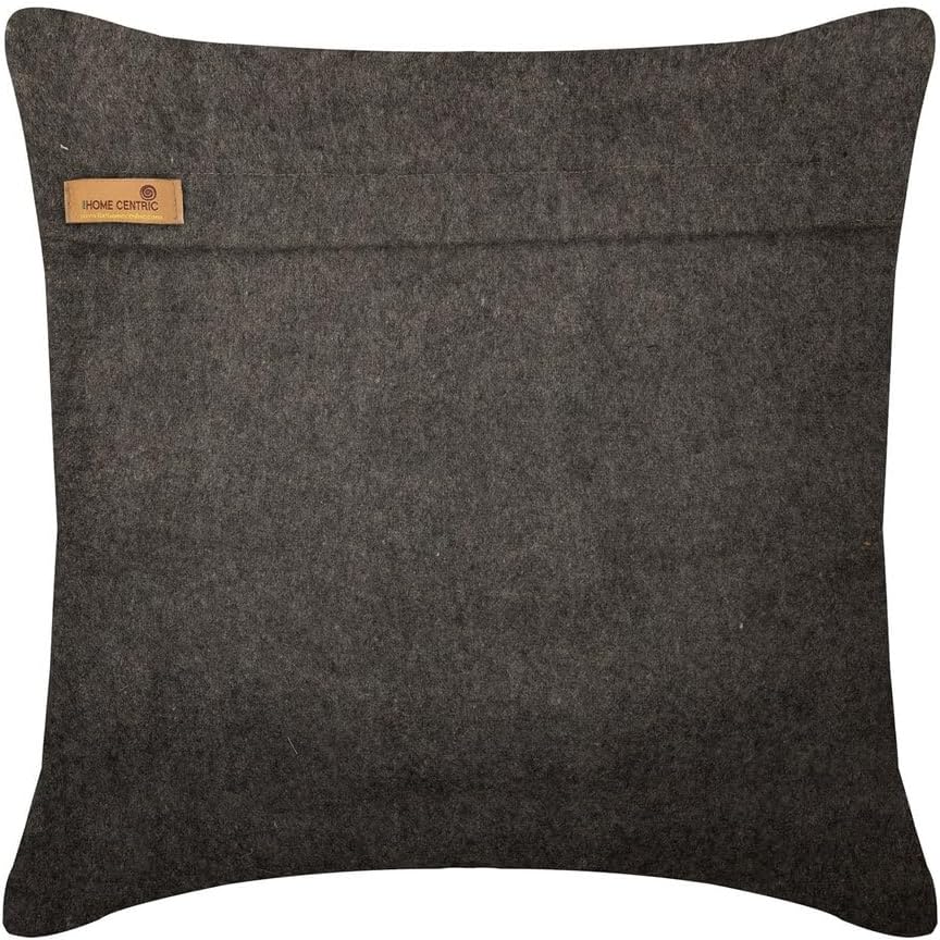 The HomeCentric Cushion Cover, Decorative Ash Gray Throw Pillow Covers 16x16 inch (40x40 cm) Felt Toss Pillow Covers, Solid Color, Wool & Wool Blend, Modern Pillow Covers - Grey Sophistication