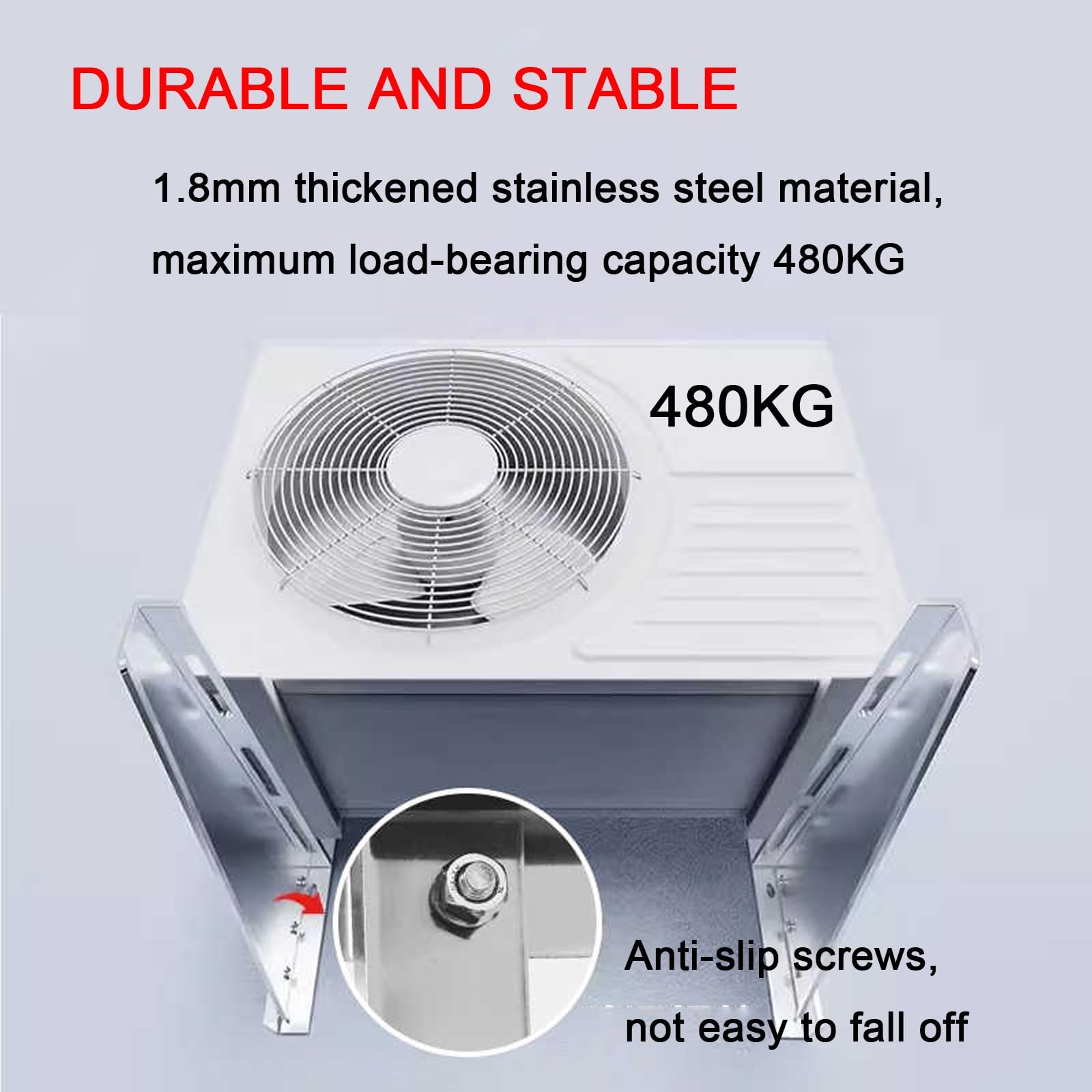 Mini soportes de montaje divididos para aire acondicionado y bombas de calor, ancho ajustable, capacidad de carga de 480 kg, soporte de unidad exterior resistente