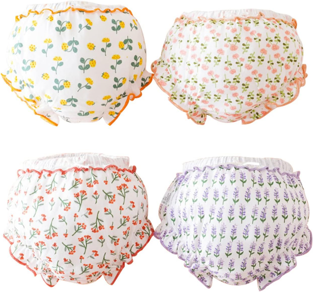 ARCAYD4 Pack Girls Underwear Knickers,Toddler Girl Soft Comfortable Cotton Boxer Briefs, Kids Boxers Panties 1-6 Years (C,3-4 years)