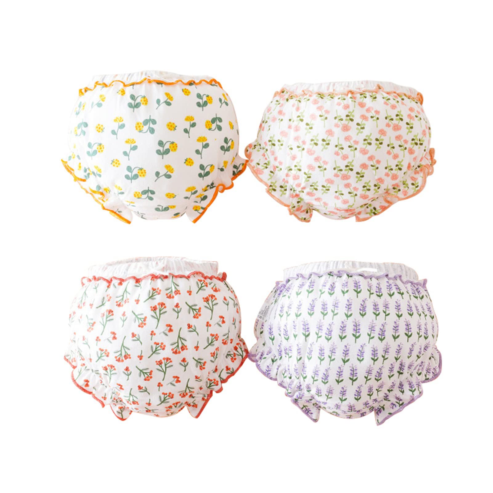 ARCAYD4 Pack Girls Underwear Knickers,Toddler Girl Soft Comfortable Cotton Boxer Briefs, Kids Boxers Panties 1-6 Years (C,1-2 years)