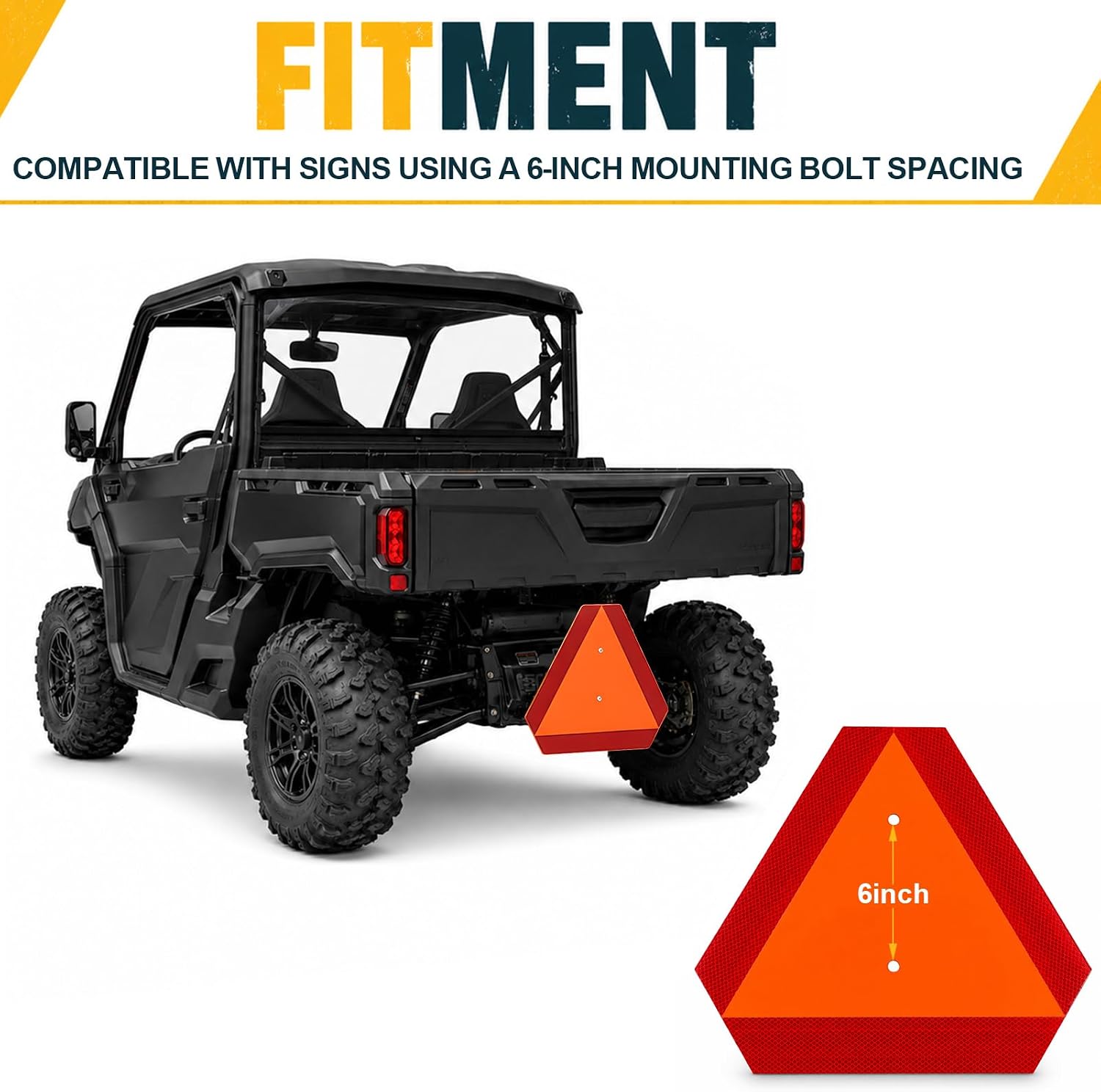 Slow Moving Vehicle Mounting Bracket for UTV, 2" Receiver Hitch Mount