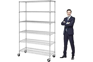 YRLLENSDAN Metal Rack with Wheels: Durable Storage Solution for Industrial Spaces