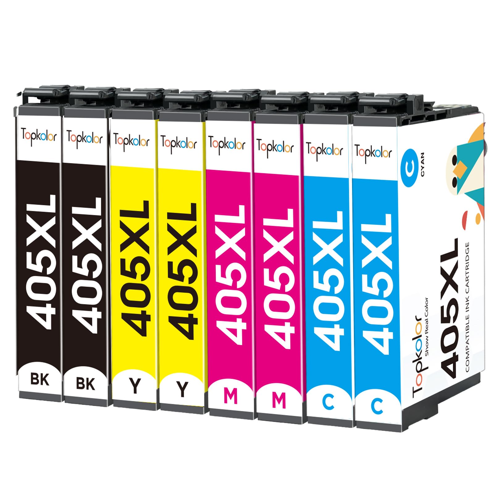 405XL Ink Cartridges Multipack Compatible with Epson 405 Ink for Epson WorkForce Pro WF-4820 Ink Cartridges WF-3820 WF-7310 WF-7830 WF-7840 WF-4830 WF 3820 WF 7310 WF 7830 (8 Pack)