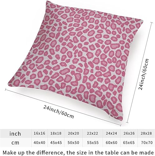 Vista 524 de Funda de cojín con estampado de guepardo rosa intenso, cojín cuadrado con estampado de animales fucsia, funda de almohada decorativa para el hogar