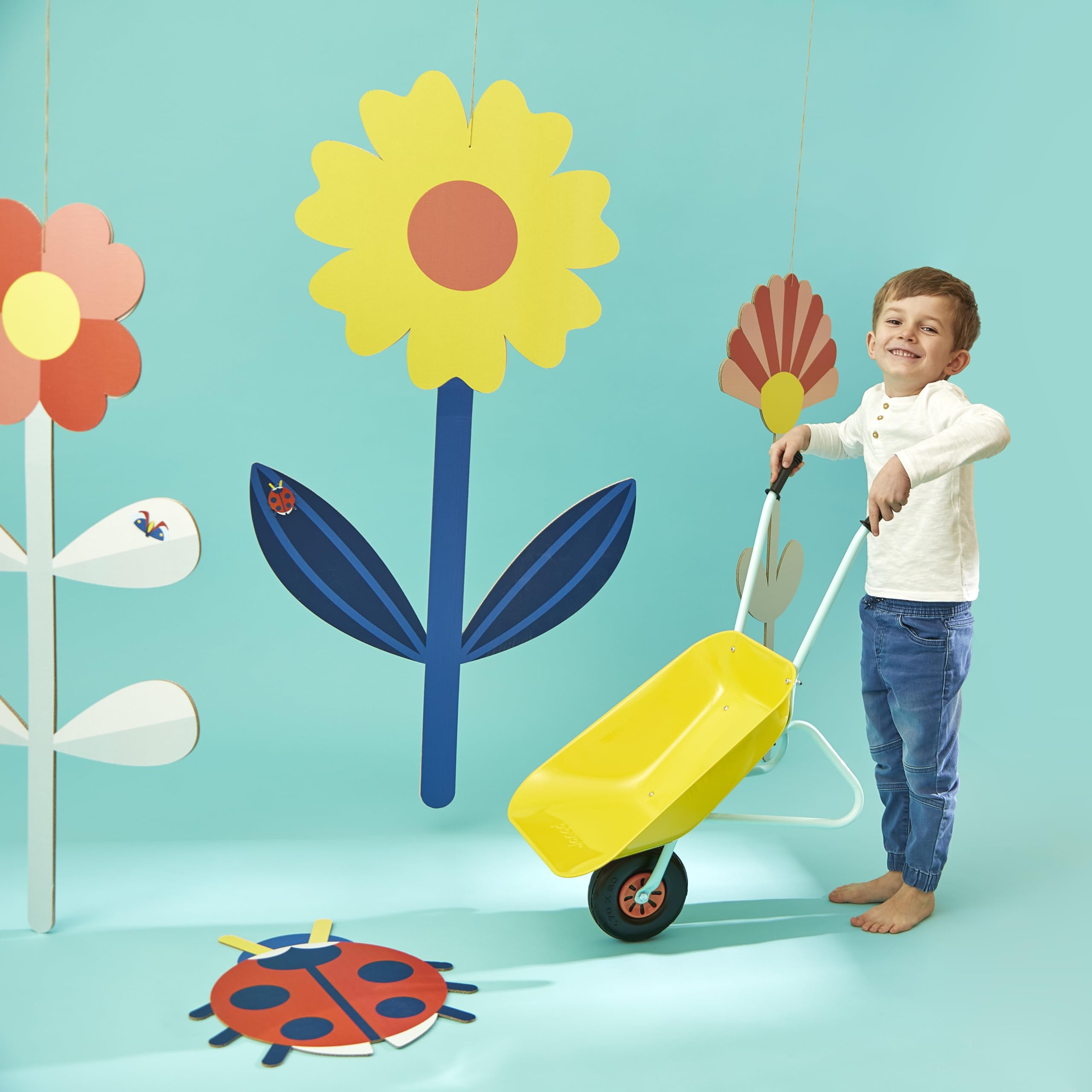 Janod - Carretilla de Metal para niños a Partir de 2 años - Adecuada para niños para Actividades de jardinería y al Aire Libre - A Partir de 2 años