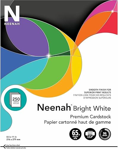 Miniatura 7 de Neenah - Cartulina prémium de color blanco brillante, 8 1/2 pulgadas x 11 pulgadas, 65 libras, paquete de 250 hojas, 91904