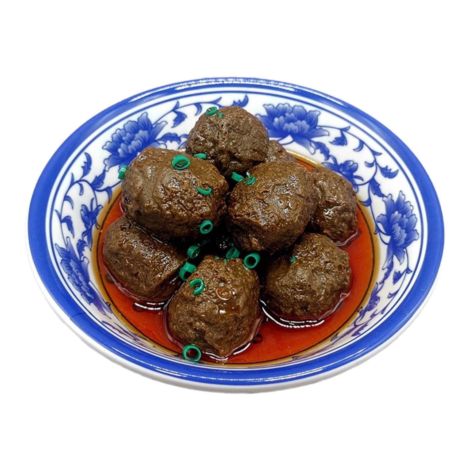 Hdoytxxm Braised Beef Balls M Fake Chinese Food Model Photography Props, Simulation, Realistic Hot Cool Small Dessert Plates