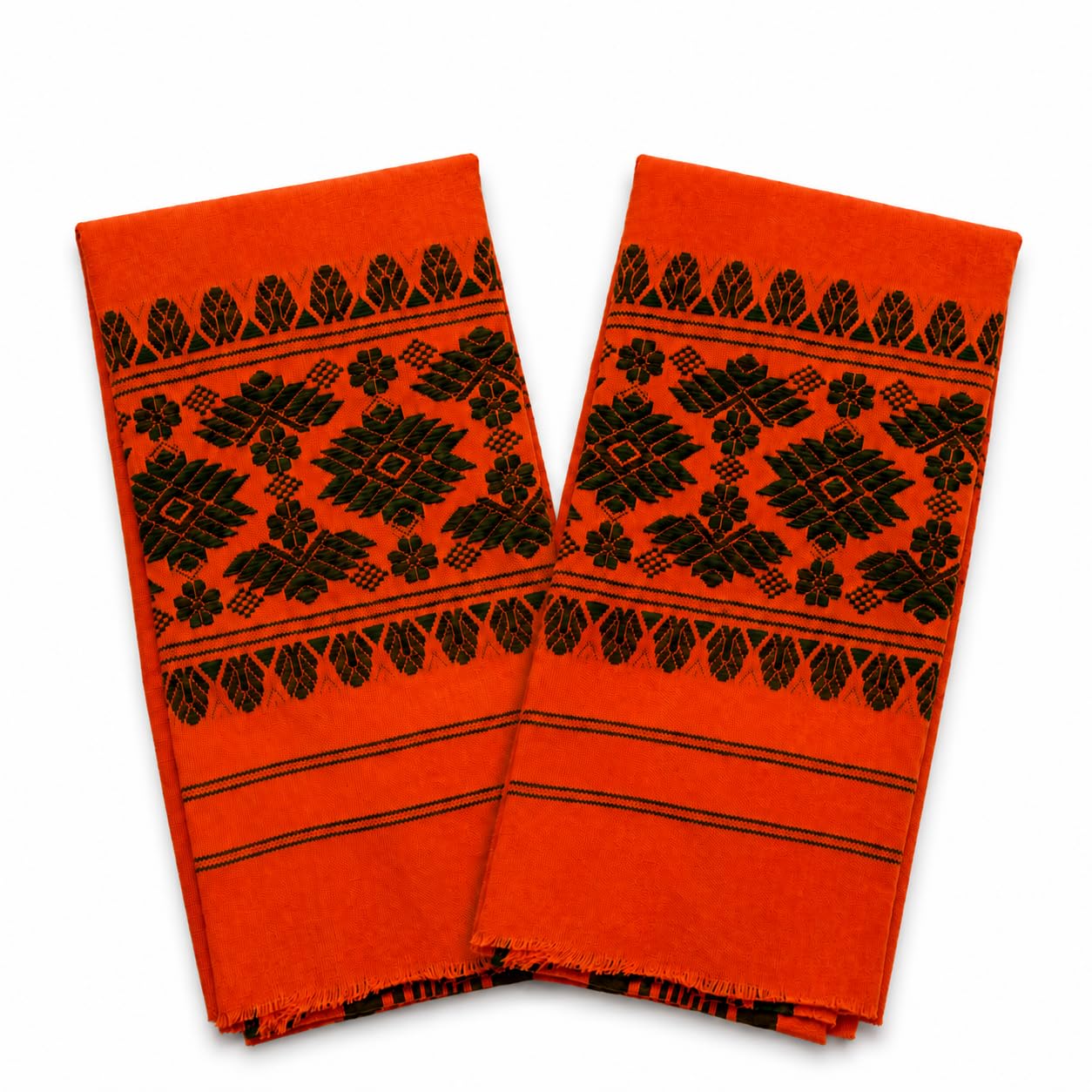 Head and Neck Cover Orange with Black Embroidered Pattern-picture-27