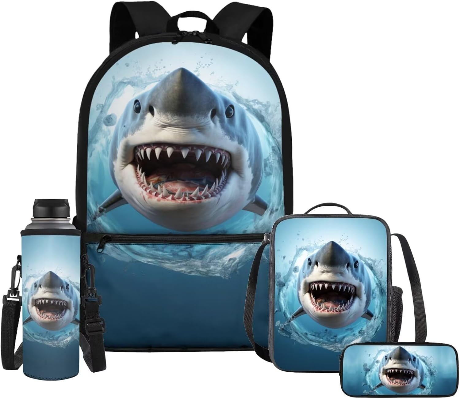 Butterfly Backpack for Girls School Bag Set with Lunch Box Pencil Purse Water Bottle Sleeve 6-8 8-12 Kids School Backpacks Middle School Bookbag Elementary Preschool Schoolbag