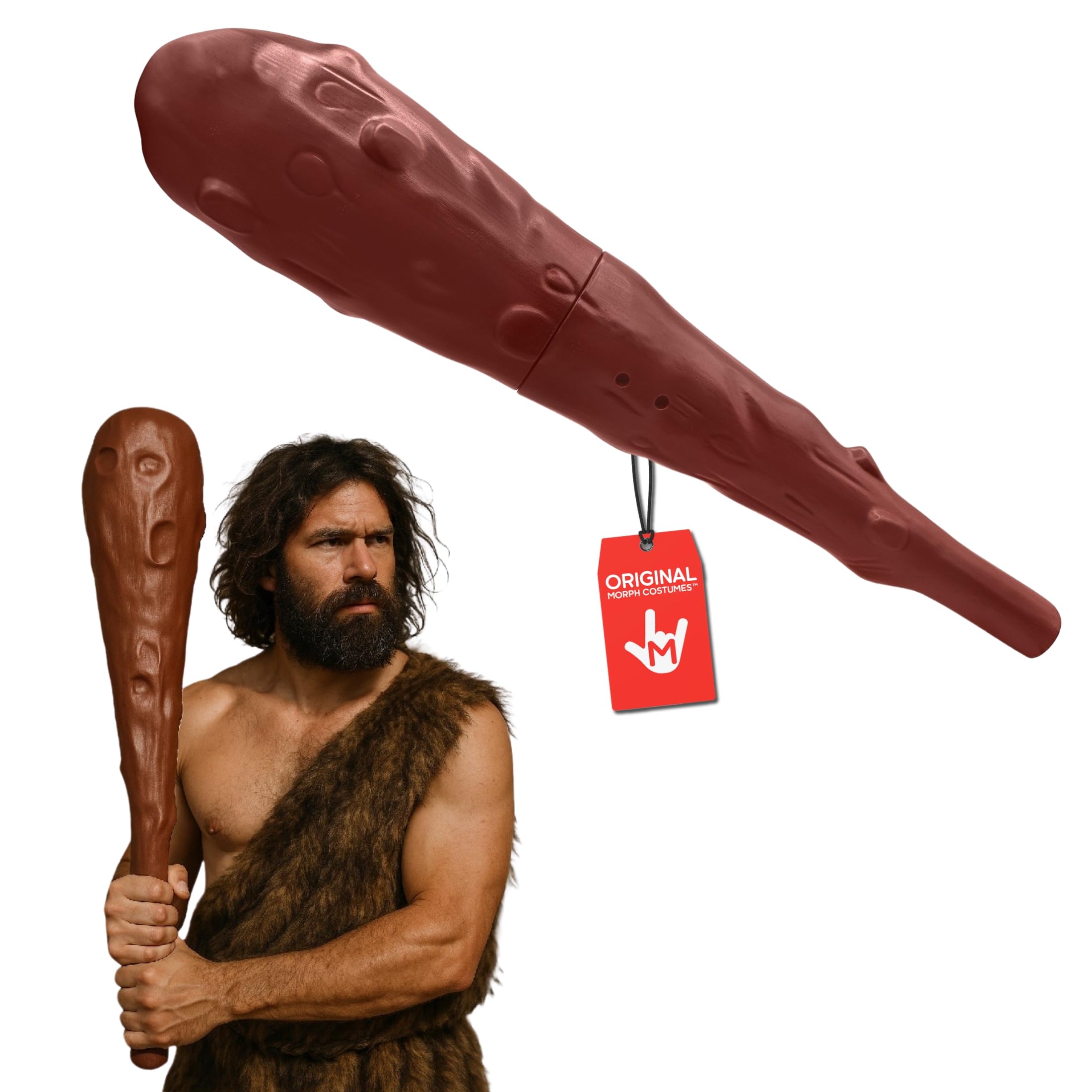 Nicky Bigs Novelties Adult Deluxe Giant Caveman Club Prop - Large Cavewoman Bat Halloween Accessory - Cosplay Costume Fake Jumbo Weapon, Brown, One size