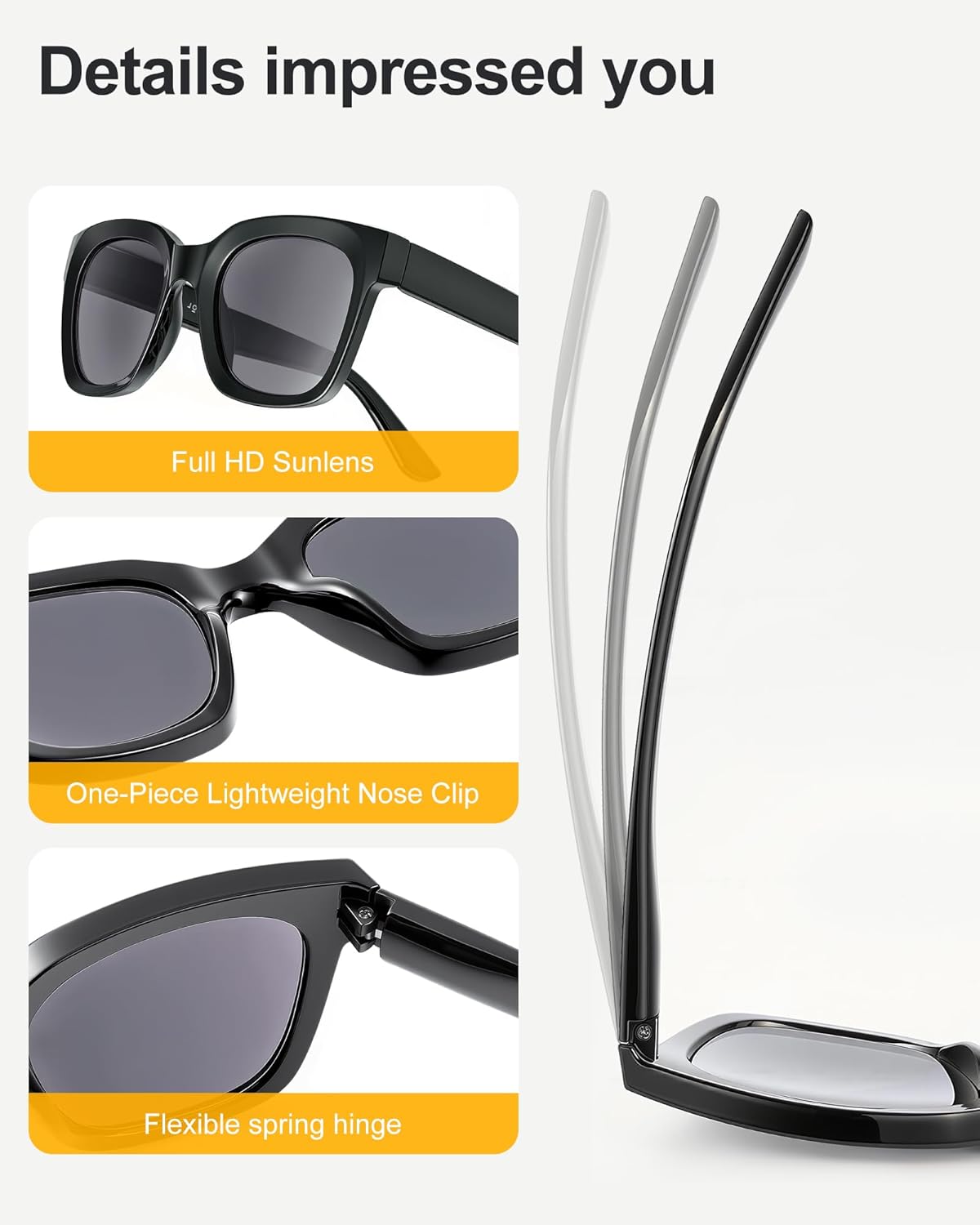 3 Pack Full Lens Reading Sunglasses for Women - Oversized Sun Readers with UV400 Protection, Spring Hinge Eyeglasses - Image 4