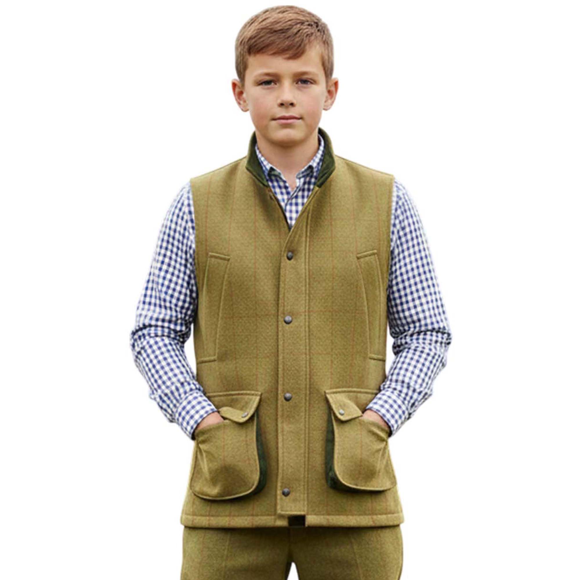 Game Technical Apparel Kids Teflon Coated Derby Tweed Gilet Quilted Bodywarmer (28 (7-8 Years))