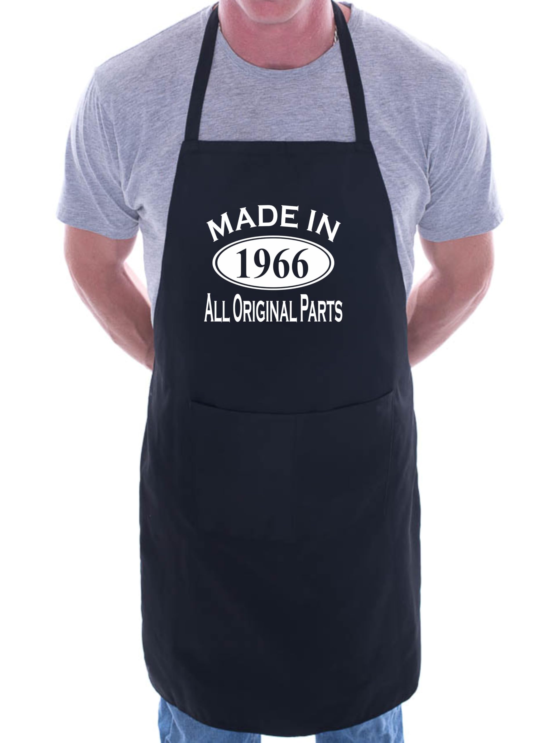 Print4U Made In 1966 60th Birthday BBQ Cooking Funny Novelty Apron Black