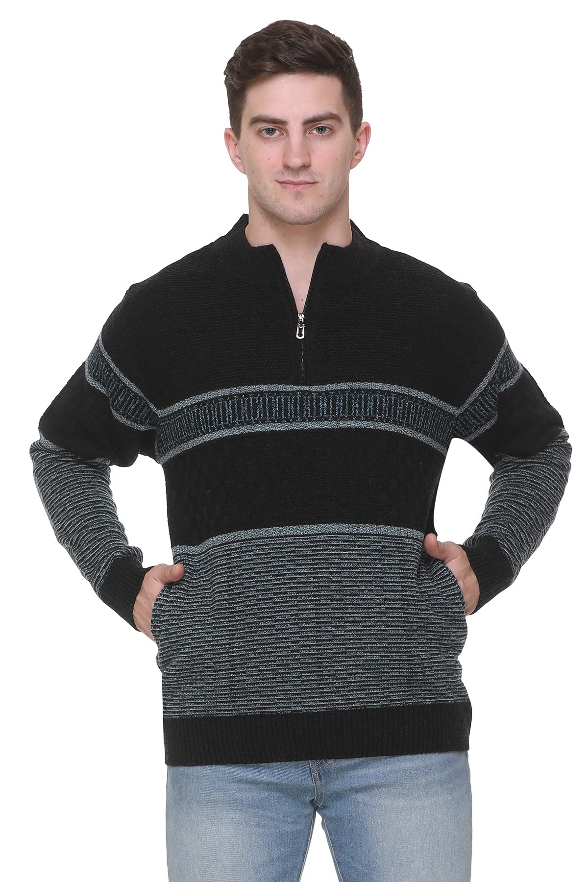 aarbee Halfzip Woollen Sweater for Men-picture-44