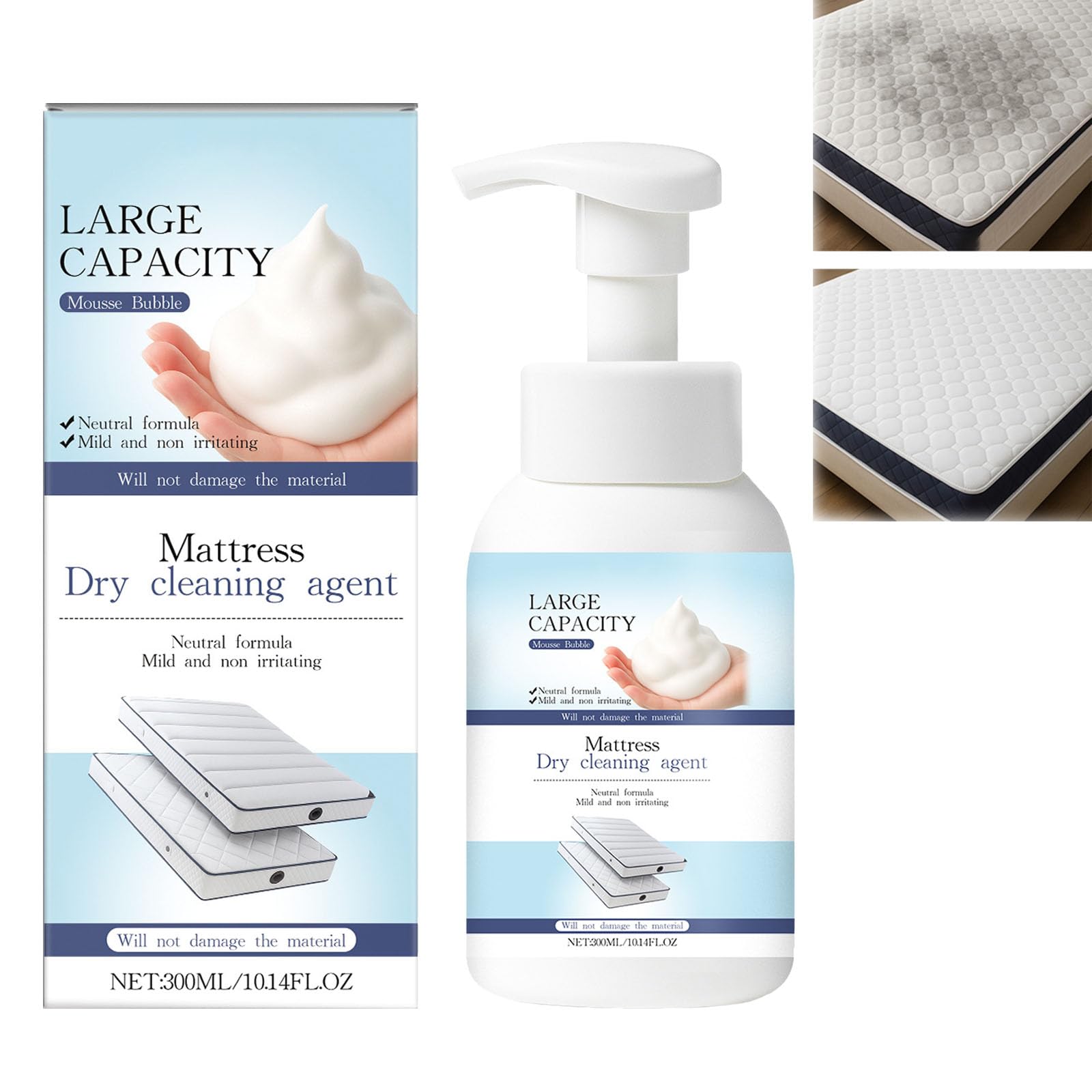 Nettoyant puissant pour matelas, détachant pour tapis, détachant pour matelas, nettoyant pour sièges auto, détachant pour vêtements, mousse sans gommage pour lits, canapés et fauteuils (1)