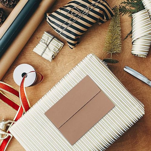 Miniatura 5 de 150 sobres de invitación A2 a granel en papel kraft marrón autoadhesivo de 4 3/8 x 5 3/4, sobres de devolución RSVP, 100 libras. Papel para