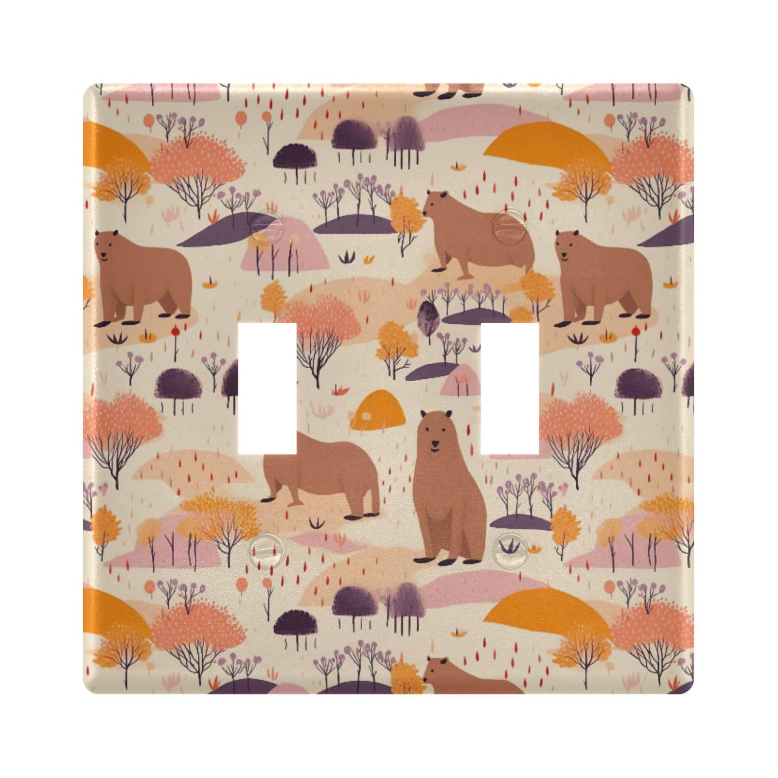 UMIRIKO Cute Guinea Pig Light Switch Cover Plate Covers Decorative Double Toggle Home Decor 202a8124