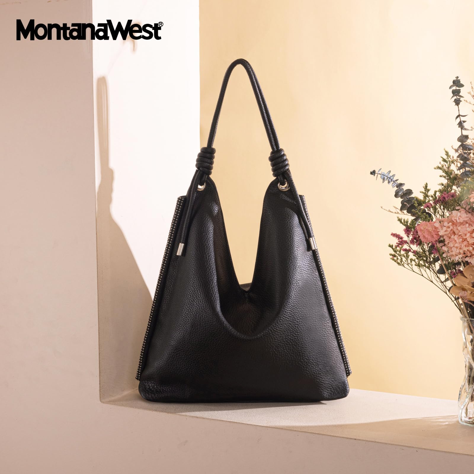 Montana West Hobo - Bolsos para mujer, suaves, holgados, con asa superior, con correa de nudo